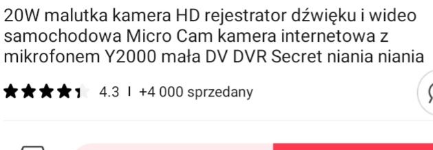 20w mini kamera ałdio video bez przewodowe