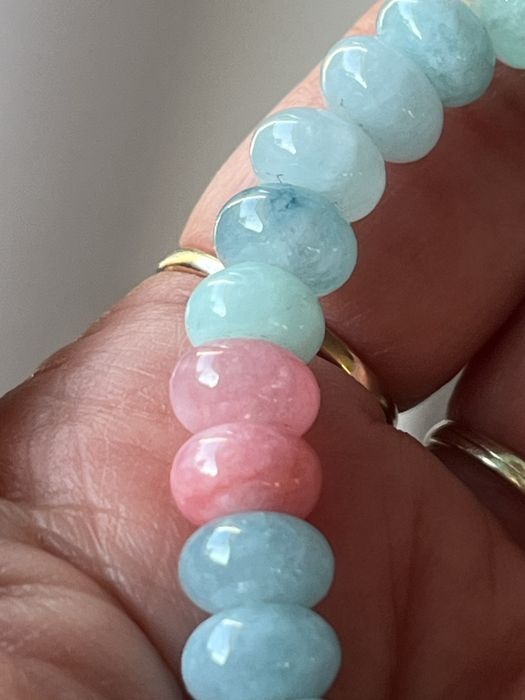 Bransoletka  z akwamarynów,  , morganitów