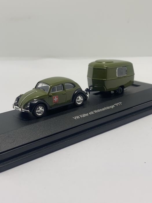 Vokswagen com caravana Schuco escala 1/87