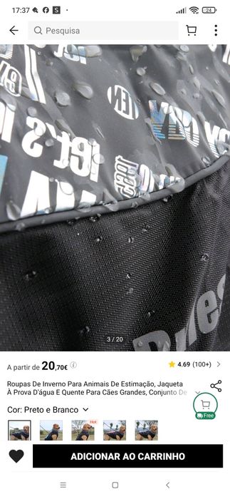 Roupa para cão de pequeno porte + trela (novo)