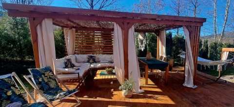 Wiata garażowa zadaszenie carport impregnacja brąz 300 x 500 x 210 cm