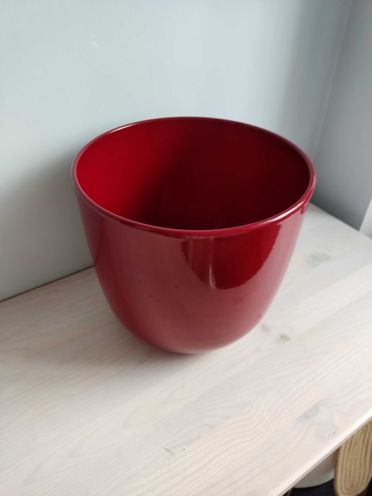 Donica doniczka ceramiczna czerwona śr. 28 cm