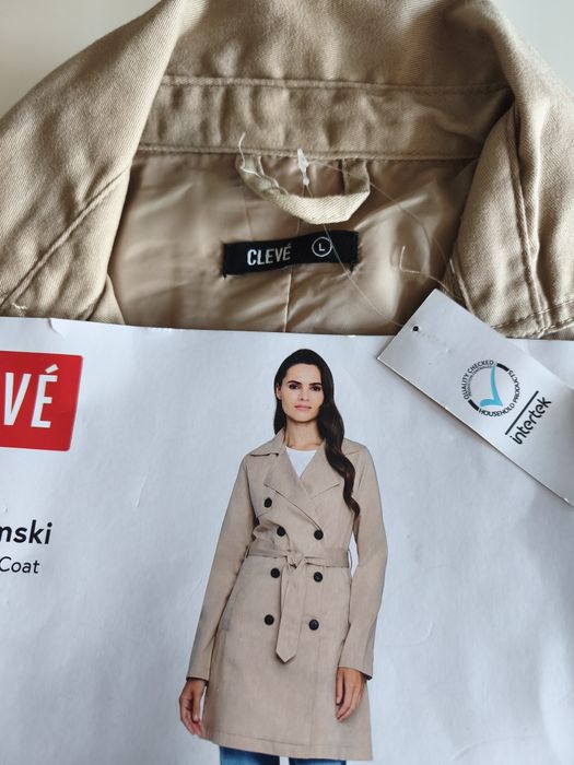 Trencz damski, płaszcz wiosna-lato, rozm. XL