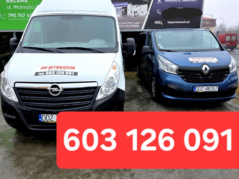 Wynajmę Do Wynajęcia BUS 9 OSÓB TRAFIC LONG Dostawczy XL Wynajem DDZ