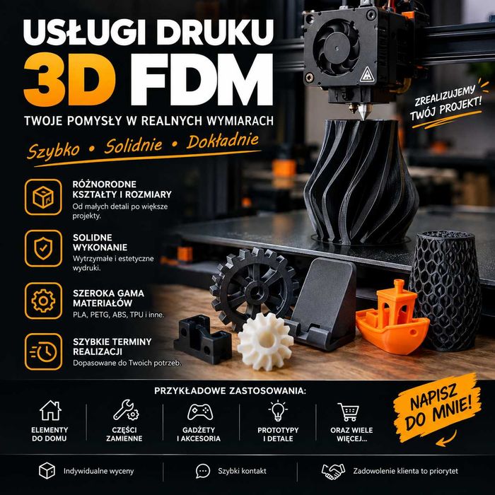 Profesjonalny Druk 3D na Zamówienie – części, prototypy, projekty