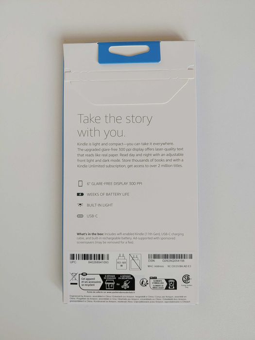 Нова ел. книга kindle 11 2022 на 16 Гб підсвітка синя
