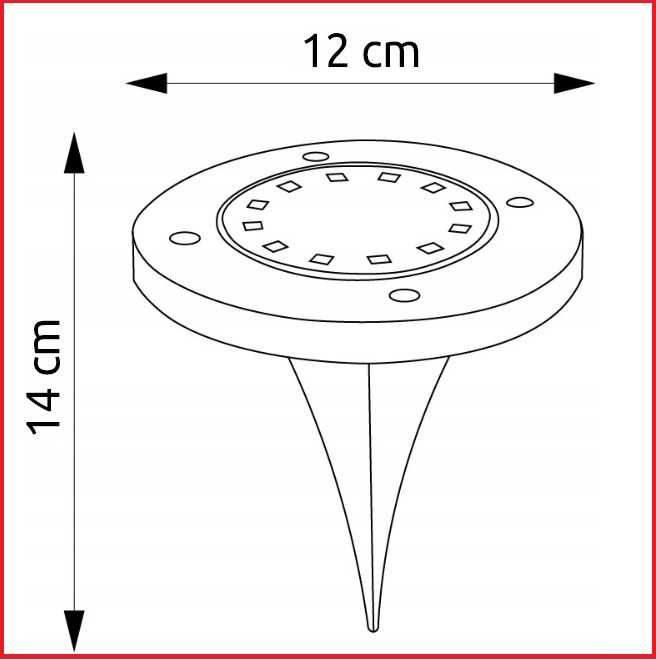 8x lampa solarna ogrodowa wbijana