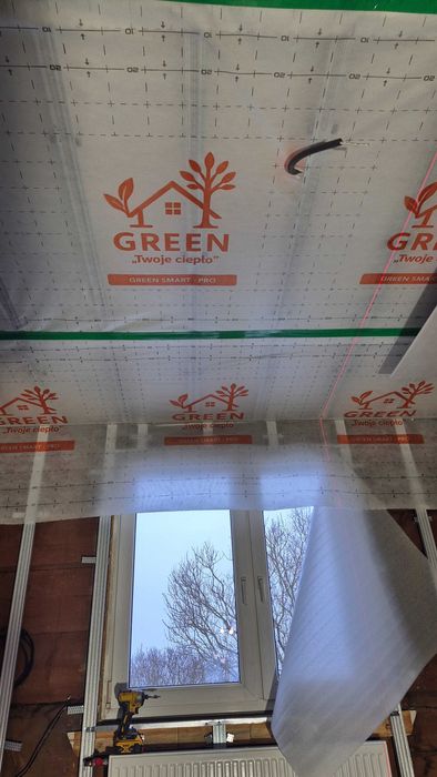 System Paroizolacji pod ZADMUCH – Membrana Green + Taśmy. Dostawa Siedlce i okolice   GREEN. Promocja!