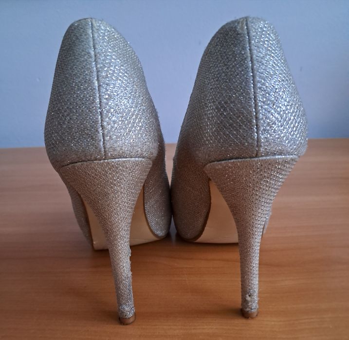 Złote czułenka 39 obcas platforma sylwester