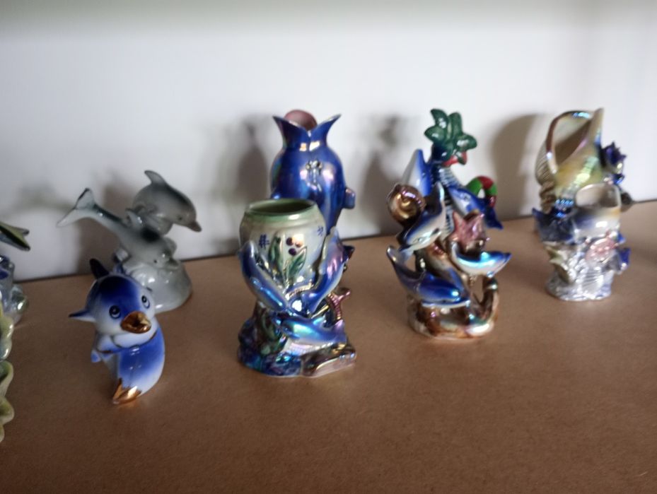 Figurki delfiny porcelana