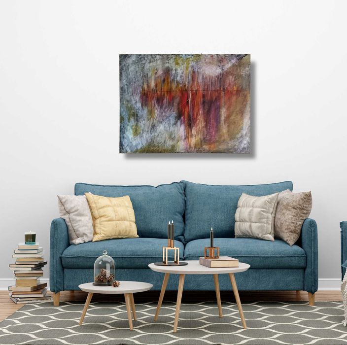 Obraz akrylowy na płótnie "Koherencja" ręcznie malowany 80 x 60 cm