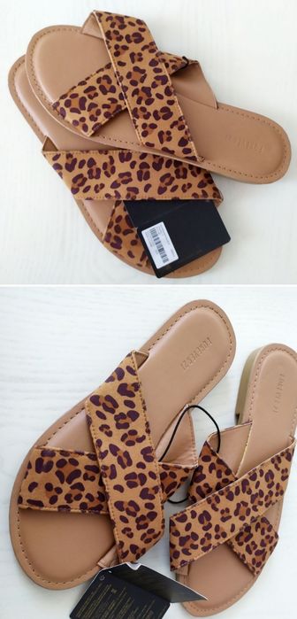 FOREVER 21 Женские Шлепки вьетнамки леопардовые женские сандалии