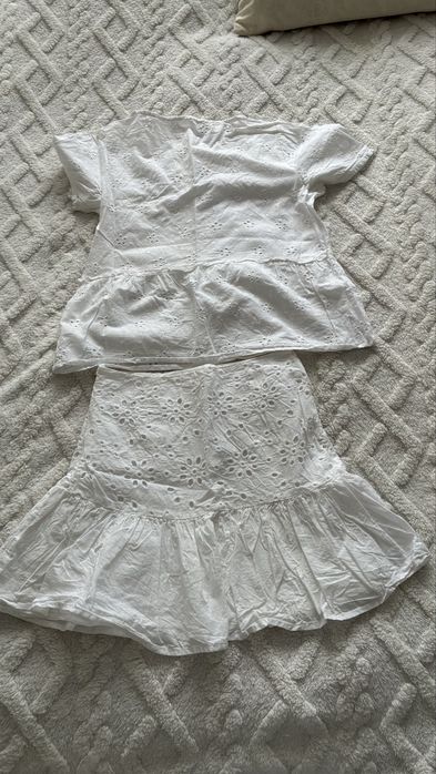Sinsay bialy komplet boho cottage XS/34