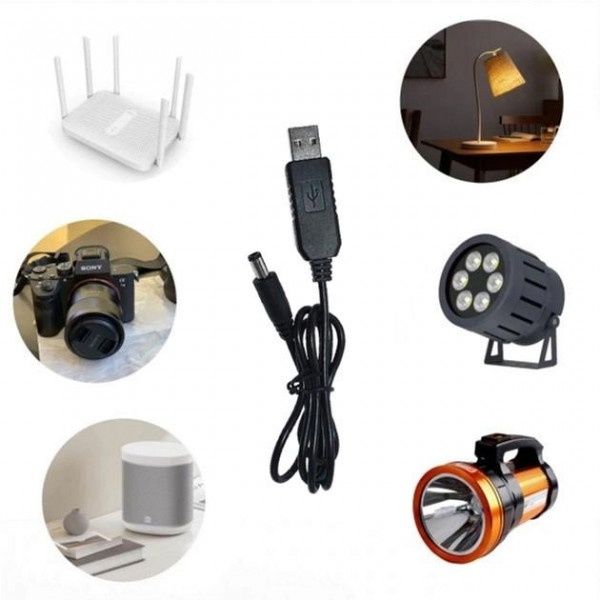 Кабель перехідник для роутера від павербанка USB to DC 5V to 12V, 9V