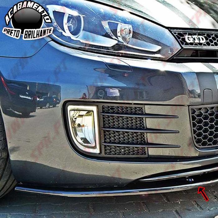 Portes Grátis - Lip / Spoiler VW Golf 6 GTI / GTD - Preto Brilhante