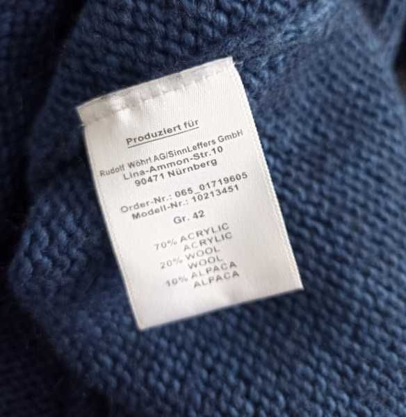Granatowy sweter gold Carnaby's wełna alpaka