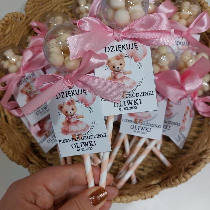 Słodkie podziekowania grzechotki roczek