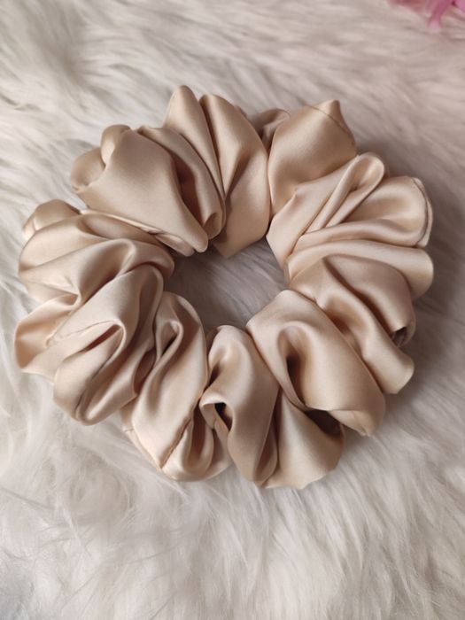 Scrunchie do włosów Maxi Ciepły Beż