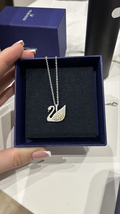 Swarovski намисто лебідь з перлинами