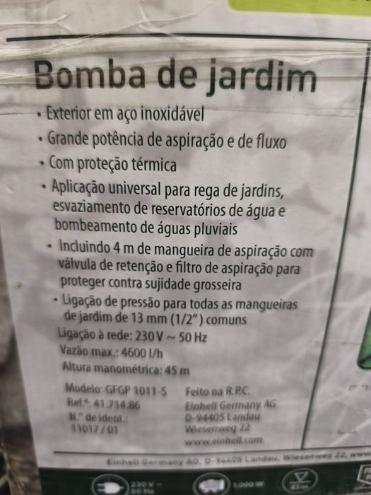 Bomba de água semi nova