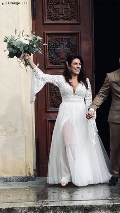 Suknia slubna Maries r. 38 boho, tren