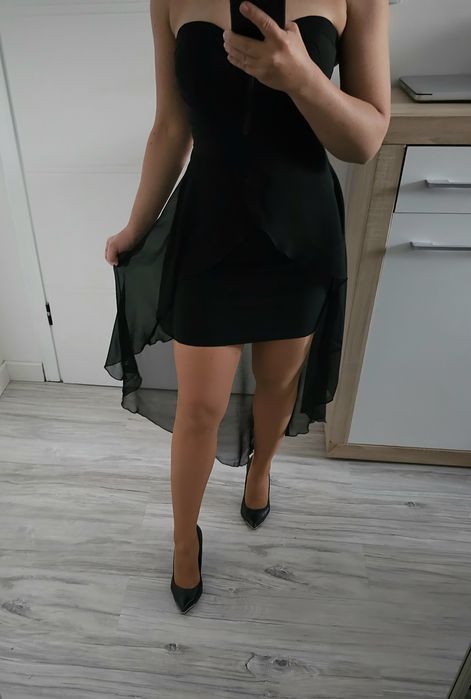 Piękna sukienka Sylwester karnawał asymetryczna nowa S/M