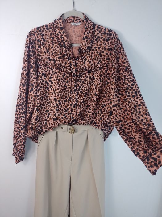 Koszula w panterkę rozmiar 18 luźny oversize'owy fason 100% wiskoza