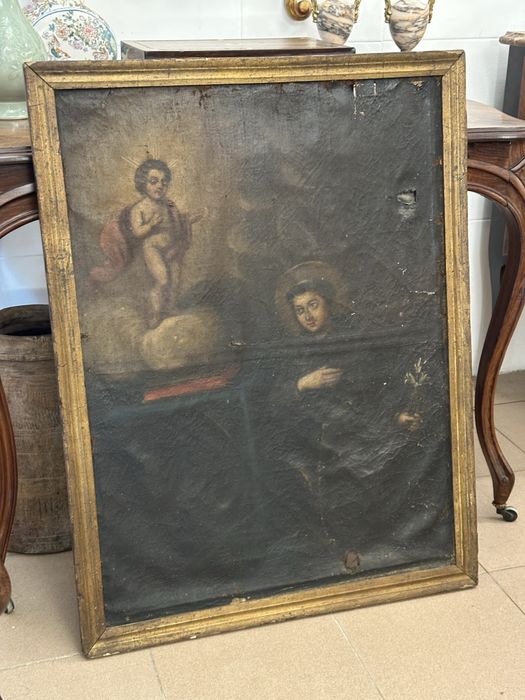 Quadro óleo sobre tela séc. XVIII