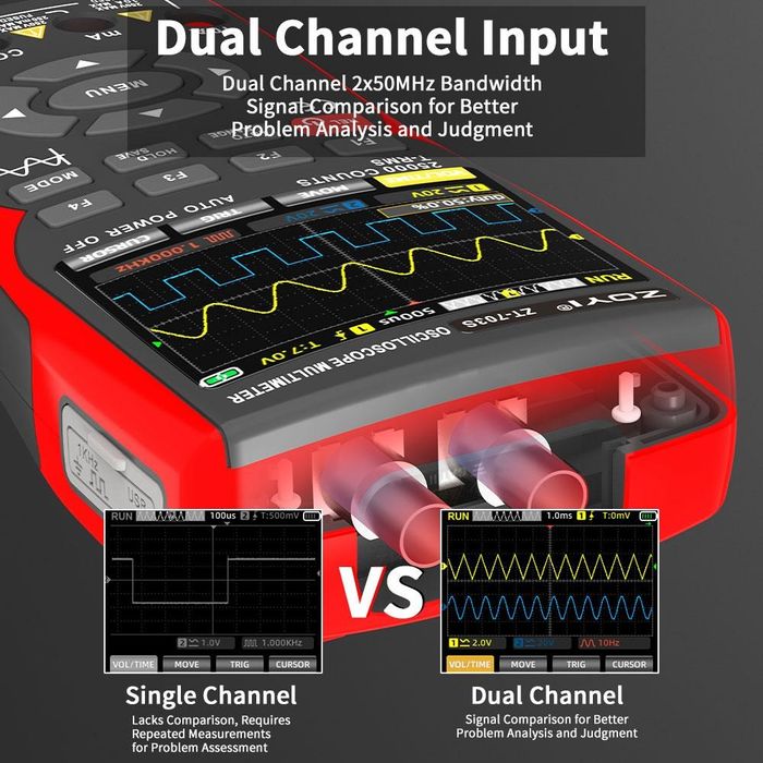 Multímetro e osciloscópio digital 3 em 1 ZOYI ZT-703S 50 MHz