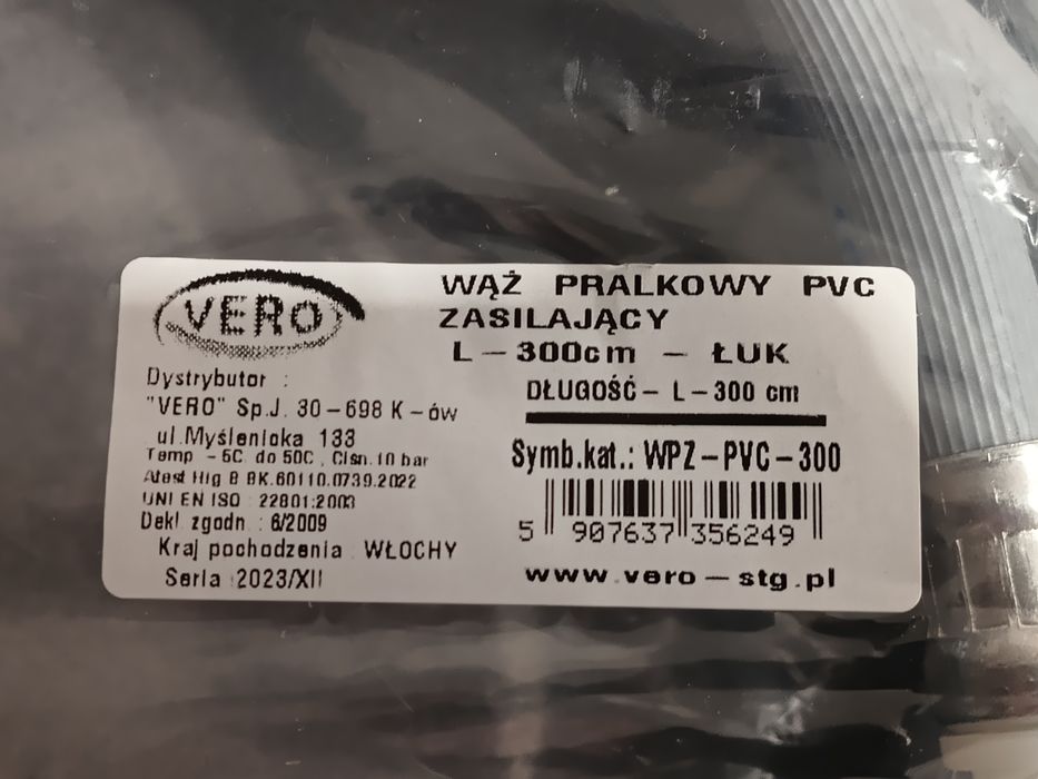 Wąż pralkowy dopływowy