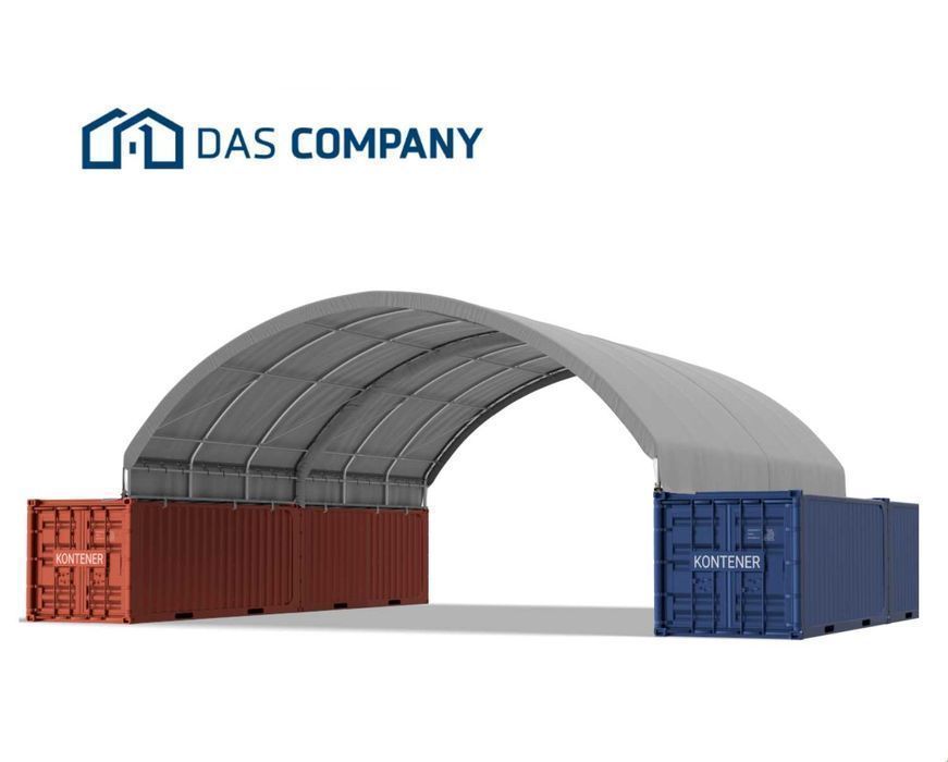10x24m Namiot ZADASZENIE do kontenerów WIATA Das  Hala rolnicza na kontener