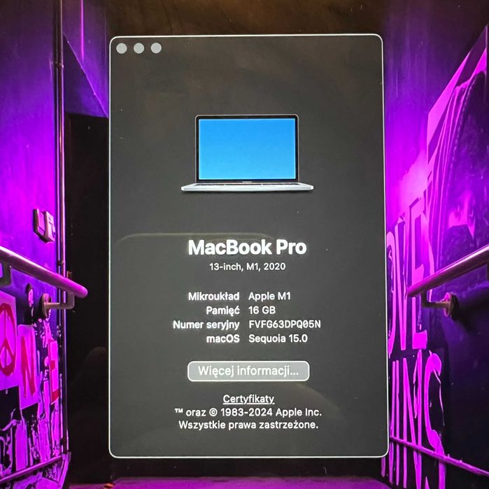 Macbook Pro M1 | 13" | 16GB Ram | 256GB SSD | 2020r.
