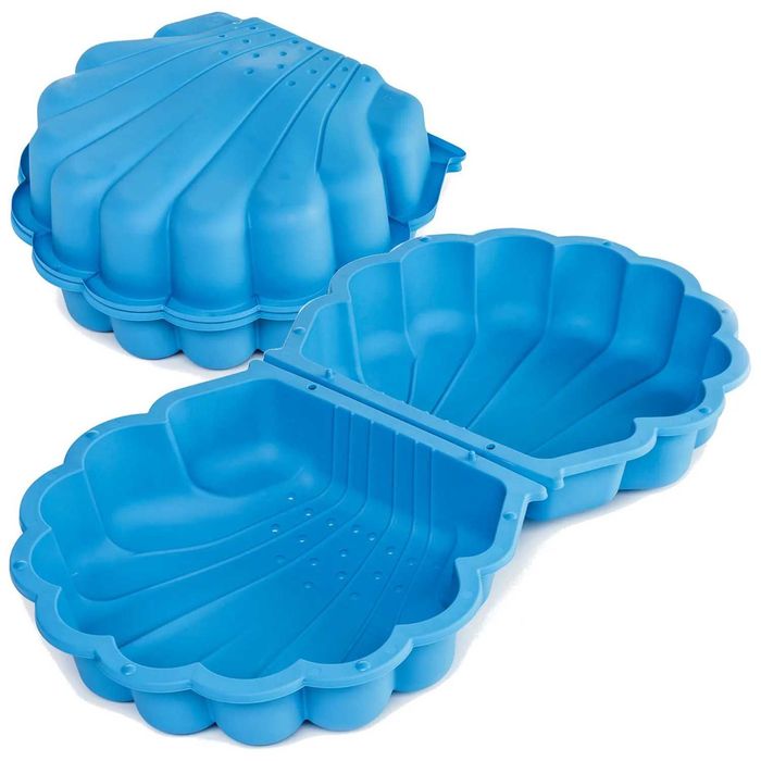 XL DUŻA Piaskownica Basen Muszla 2w1 Zamykana Niebieska