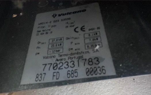 Esquentador Vulcano WRD14-2 G23