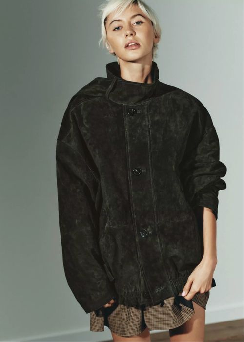 Замшева шкіряна куртка Zara