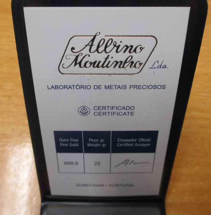 Barra de 25 Gramas de ouro puro [999] certificada