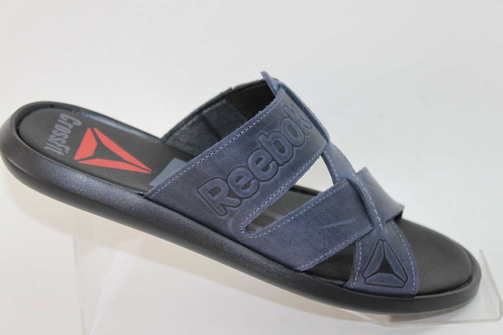Reebok — кожаные сабо шлёпанцы шлепки ляпанці шльопанки (R-33оливка)