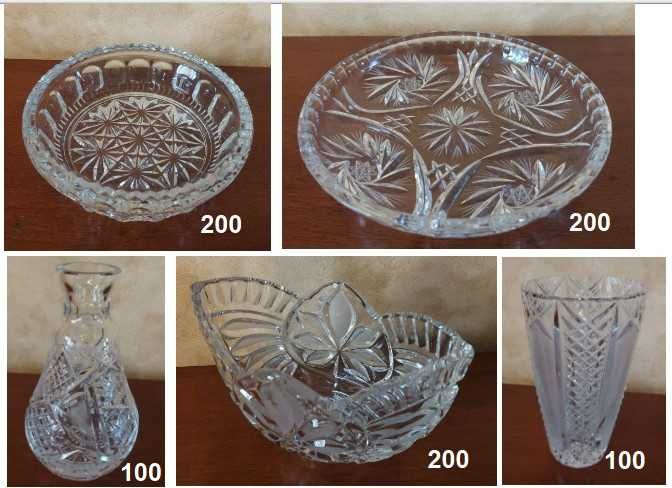 Набір кришталевого столового посуду 5 предметів.