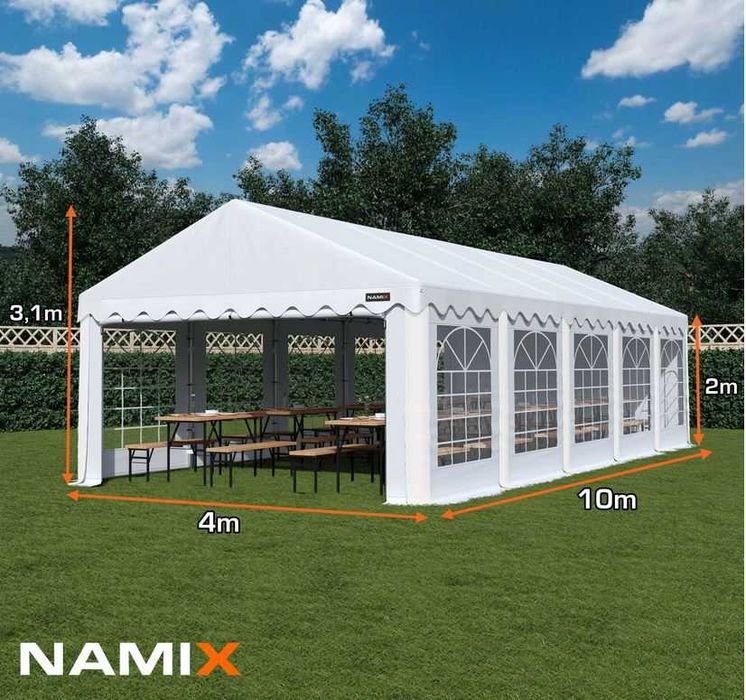 Namiot BASIC 4x10 imprezowy handlowy ogrodowy eventowy PE 240g/m2