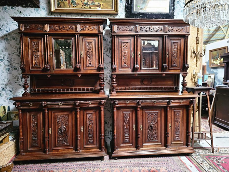 Zabytkowy kredens kredensy eklektyczne para 2 szt #1556 Stylowy Węgrów