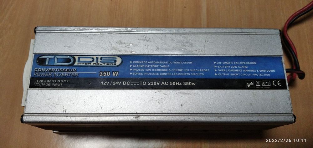 Transformador 12/24v. -220v.