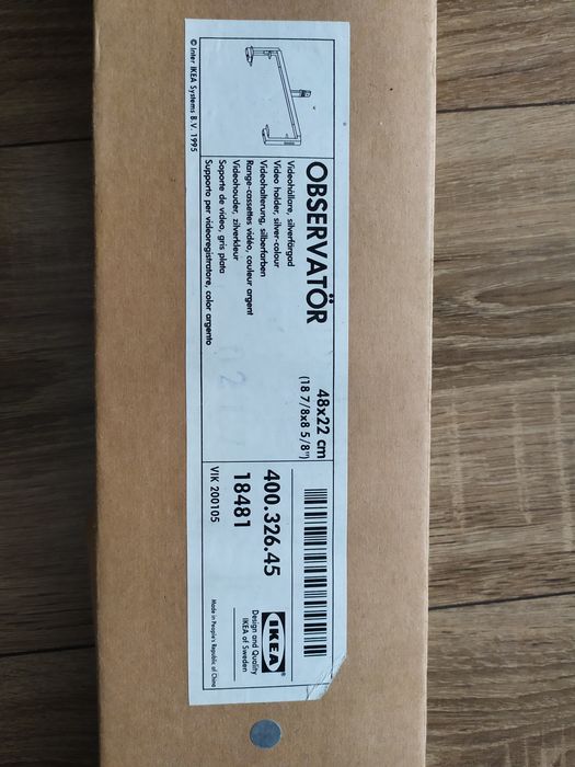 Uchwyt Ikea srebrny 48x22 cm tuner dekoder