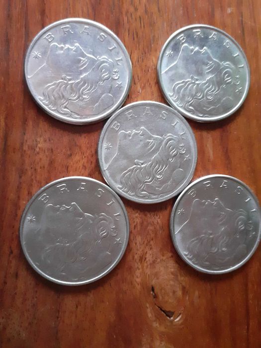Conjunto de 5 Moedas 50 Centavos Brasil