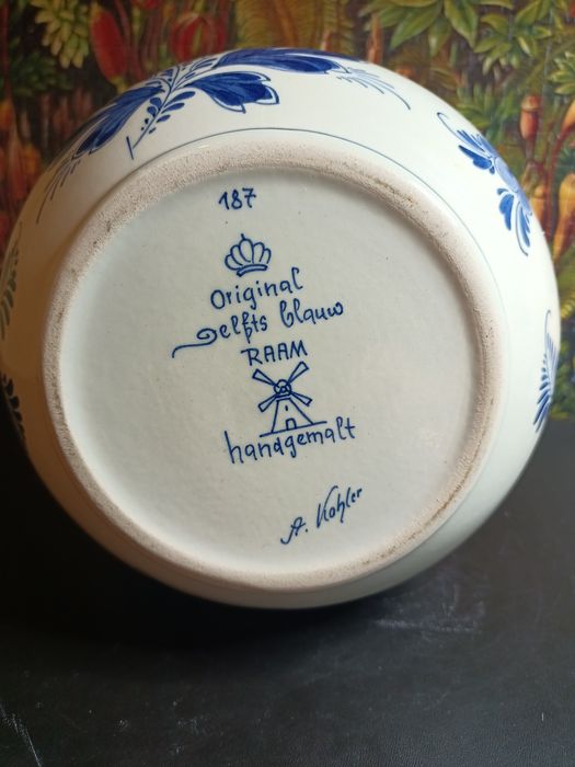 Wazon Original Delfts, RAAM,ręcznie malowany, ceramiczny