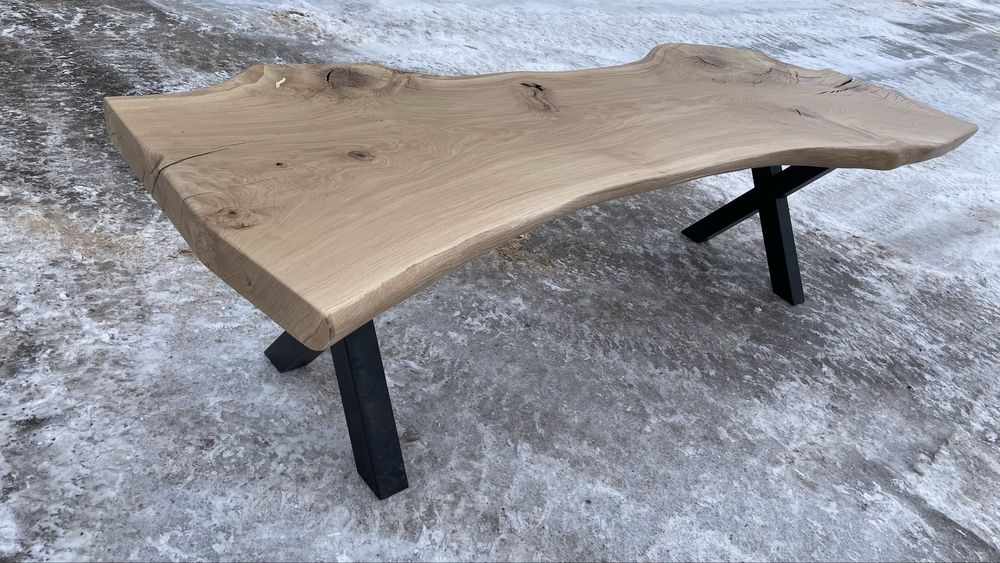 Stół dębowy, monolit 275x82/65/103