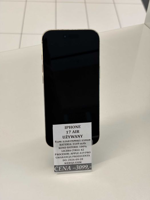 iPhone 17 Air 256GB Bat 100% Topcase Vivo *Raty 0%*