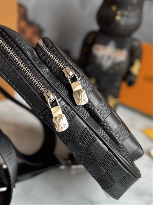 Сумка мужская черная Louis Vuitton Sling Bag Avenue Луи Витон кожа LV