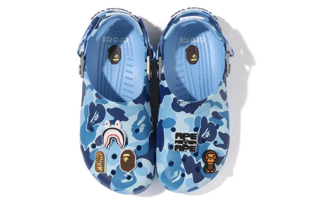 Крокси Бейп, BAPE® X-CROCS - CLOG, унісекс(36-37, 38-39, 39-40, 40, 41, 42, 43, 44, 45) у рожевому, синьому, зеленому, чорному кольорі.