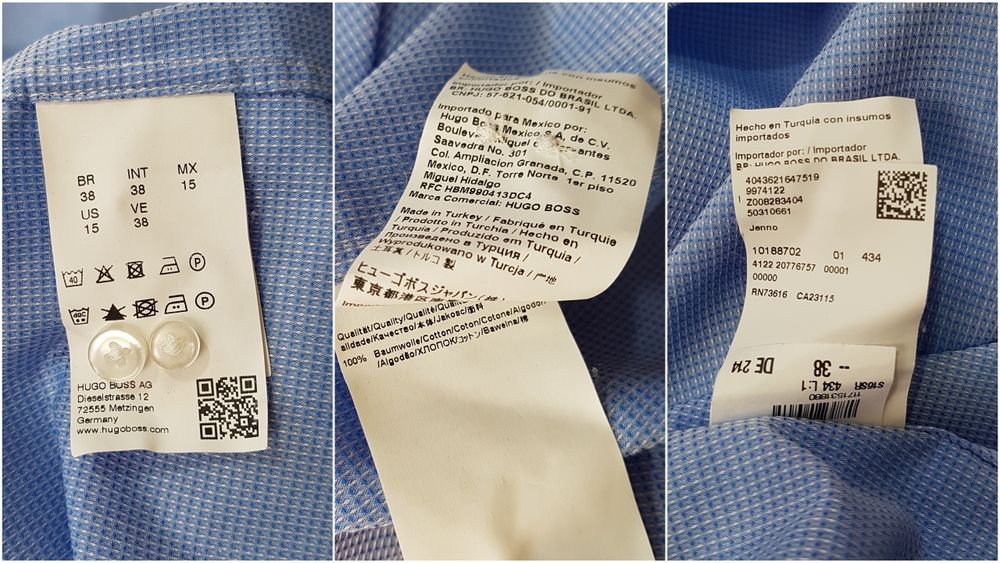 Hugo Boss Swiss Fabric сорочка slim fit оригінал 38/15 S