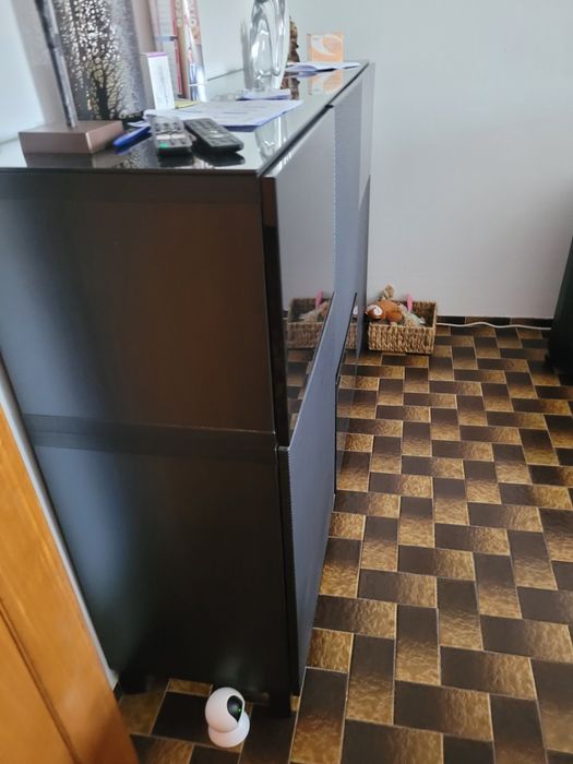 Aparador Sala com vidro no Topo. 6 pecas. Permite outras configurações